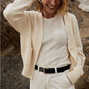 Buck Mason Soft Spun Cotton Boxy Cardigan in Natural 🤍